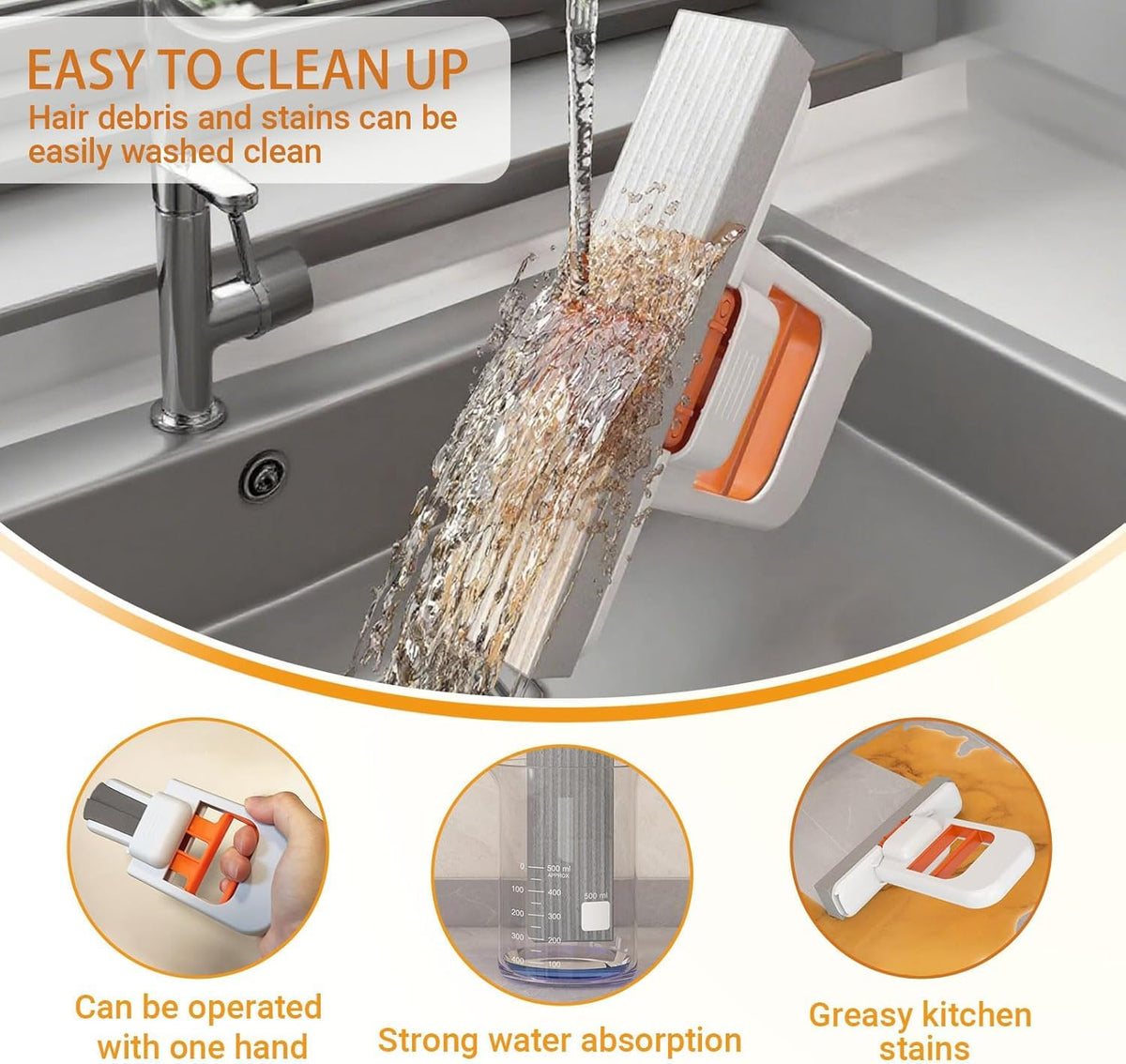 Mini Foldable Desktop Mop – Portable Cleaning Sponge Mop(Pack Of 2)